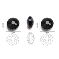 Zhubi 14MM cristal plat perles rondes pour la fabrication de bijoux pendentif en cristal perles de verre à facettes pour collier décoration de vêtement