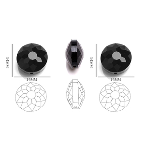 Cuentas redondas planas de cristal Zhubi de 14MM para la fabricación de joyas, colgante de cristal, cuentas de vidrio facetadas para collar, decoración de ropa - Product Image 2
