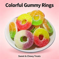 Op maat gemaakte gummy snoepjes, fruit smaak, zoete zachte snoepjes ringen, zachte gummy snoepjes voor groothandel en detailhandel