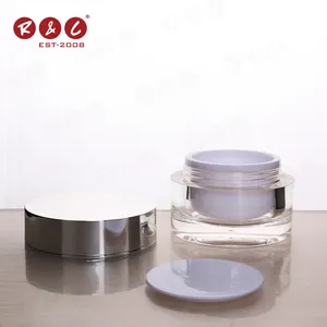 20gr 30g Clear Private Label Cosmetic Box Double Wall White Gel Container Acrylic Cream Powder Eye Shape Jar