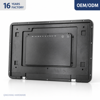Boîtier de protection industriel noir personnalisé pour moniteur avec découpes pour ports, fixation VESA pour terminal d'affichage tablette OEM