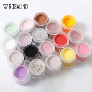 Rosalind Nail Supplies Salon Wholesale Summer Pastel Vegan Glitter 18 Colors 20g French Nail Acrylic Dipping Powder For Nail Art