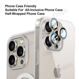 แหวนอลูมิเนียมกระจกเทมเปอร์9H ฝาครอบเลนส์กล้องสำหรับ <span class=keywords><strong>iPhone</strong></span> 17 16 15 14 <span class=keywords><strong>13</strong></span> 12 11ซีรีส์ - Product Image 5