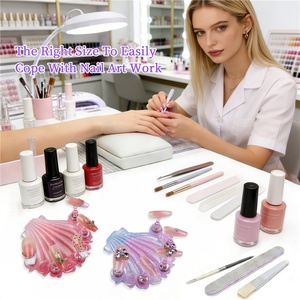 Support magnétique pour présentation d'ongles en forme de coquille de sirène, 4 couleurs dégradées, strass, acrylique, support d'entraînement pour manucure - Product Image 4