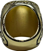 Fantaisie Hommes Personnalisé 24K Plaqué Or En Acier Inoxydable Encart Football Honneur Championnat Football Prix Trophée Cadeau Anneau