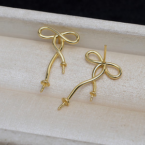 Boucles d'oreilles en argent S925 pour femmes, personnalisées, avec perle, support vide pour bricolage, accessoires 4283 - Composants et trouvailles de bijoux - Product Image 5