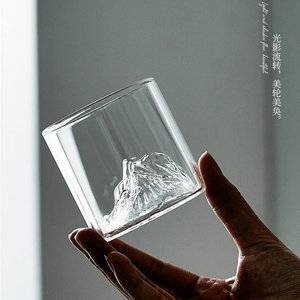 Verre à whisky et vin rouge en verre borosilicate soufflé à la main, résistant à la chaleur, style <span class=keywords><strong>iceberg</strong></span> japonais, à paroi simple, noir, pour les fêtes - Product Image 2