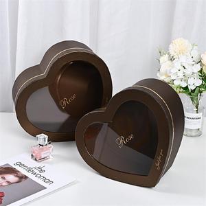 DAMAI Boutique Valentine's Day Heart Shaped Gift <b>Boxes</b> with Window Nesting Cardboard Box for Holiday <b>Present</b> Wrapping Packaging - Product Image 2