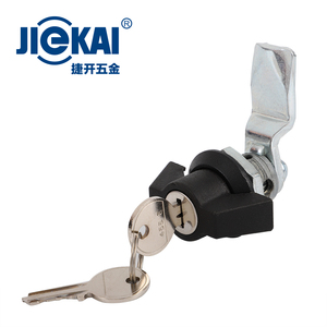 JK615 Zinc Alloy Key Cylinder and <strong>Black</strong> Paint Handle Quarter Turn Compression Latch for Traffic signal Control Boxes Security - Product Image 2