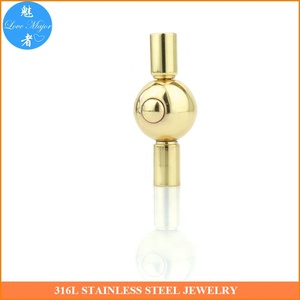 Khóa Nam Châm Bằng Thép Không Gỉ Màu Vàng Vỏ Xi Lanh Đóng Từ Tính Cho Vòng Tay Và Dây Da - Product Image 5