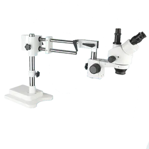 Boshida BD-W245T 3.57-90X double boom stand binocular trinocular Stereo Microscope with camera and LED ring light