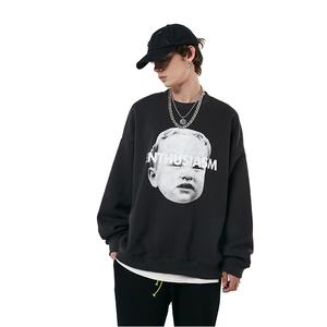 เสื้อสเวตเชิ้ตคอกลมพิมพ์ลายดิจิทัลสำหรับเด็กแรกเกิด ผ้าฟลีซกันเป็นขุย แฟชั่นสตรีทอเมริกันสำหรับผู้ชาย ฤดูใบไม้ร่วง/ฤดูหนาว ทรงหลวม สีพื้น <span class=keywords><strong>ESAN</strong></span> - Product Image 1