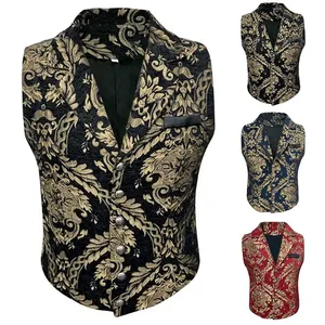 Chaleco Formal para hombre, chaleco <span class=keywords><strong>medieval</strong></span> gótico Steampunk con patrón decorativo, chaleco de Cosplay victoriano para <span class=keywords><strong>traje</strong></span> de negocios de <span class=keywords><strong>boda</strong></span> - Product Image 1