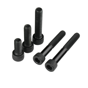 Metric Black Steel <b>Screw</b> 10mm Cap Diameter Coarse Thread Class 8.8 Round Head - Product Image 2