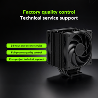 Pendingin CPU Single Tower 6 Heat Pipe dengan Kipas Ganda 120mm, Pendingin Udara Performa Tinggi 250W untuk PC Gaming, Pemasangan di Casing PC, Pencahayaan Senyap