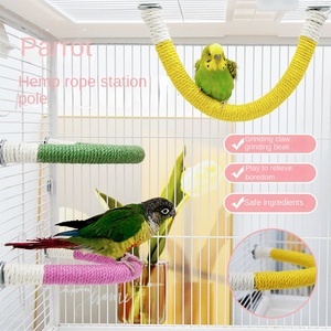 Stazione per Pappagalli in Corda di Canapa con Palo e Accessori per Posatoio Xuanfeng Forniture per Riposo e Parasole Articoli per Uccelli - Product Image 4