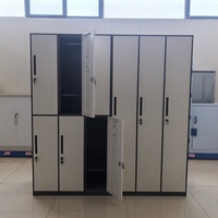 Armario de Almacenamiento de Acero Moderno y Estrecho de 3 Puertas, Estructura Desmontable para Hotel, Gimnasio, Escuela, Gabinete Multiusos para Artículos Personales