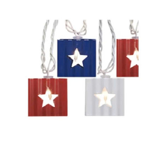AC Powered Waterproof Patriotic Metal <b>String</b> <b>Light</b> Warm Lighting Outdoor Garden Patio Yard Decoration - Product Image 2