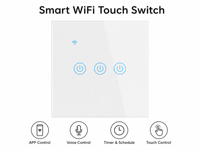 Interrupteur mural intelligent Zigbee 1 Gang Touch compatible avec l'application Tuya, commande vocale et télécommande, pour domotique