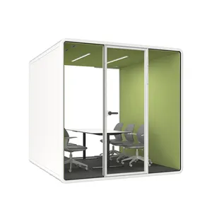Cabina vocal de oficina prefabricada, cabina de aluminio insonorizada para oficina, cabinas telefónicas privadas pequeñas modernas, cabina de transporte para dormitorio