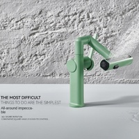 Robotic Cat Robinet universel en céramique pour lavabo de cuisine et salle de bain, multifonction chaud-froid, avec bec cascade et poignée unique