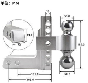 Enganche de <span class=keywords><strong>Remolque</strong></span> Ajustable para Receptor de 2 Pulgadas, Caída/Elevación de 6 Pulgadas, Enganche de Aluminio para Camioneta con Candado de Acero Inoxidable - Product Image 4