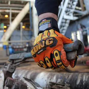 Grosir sarung tangan mekanik Musim Dingin, sarung tangan keselamatan kerja konstruksi Kong Keselamatan Anti benturan teknis TPR