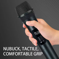 X4 Microphone sans fil 1 glisser 4 canaux Microphones avec micro portable Récepteur réglable pour KTV Karaoké Chanter Home Party