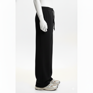 Custom Stripe <b>Stacked</b> Sweet Pants Baggy Loose Men's Formal Trouser Polyester Cotton Straight Premium Breathable High Waist - Product Image 1