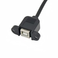 Câble de données USB 2.0 en cuivre pur OEM/ODM, USB Type B mâle vers femelle avec adaptateur de montage sur panneau pour imprimante, terminal de point de vente, scanner