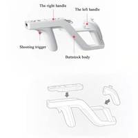Contrôleur de pistolet léger Zapper de jeu de chasse noir pour Nintendo Wii Motion Plus Nunchuck à distance