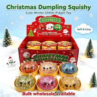 Squishy de Noël 8,5 cm Renne anti-stress à presser, jouet sensoriel souple en TPR, cadeau de Noël, vente en gros transfrontalière JY