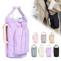 Nouvelle sacoche isotherme en polyester matelassé pour bouteille d'eau, sac à bandoulière, housse pour gobelet d'eau, sac pour gobelet Stanley