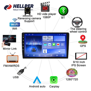 Autoradio Android Quad Octa-Core Double Din avec GPS et USB pour tableau de bord, compatible Hyundai Elantra 2014-2016, avec aide à la marche arrière - Product Image 2