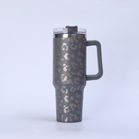 Vaso Térmico Personalizado de Acero Inoxidable de Doble Pared con Estampado de Leopardo, 40 oz, para Camping, Mantiene la Temperatura de 6 a 12 Horas