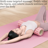 Rouleau de massage en mousse pour yoga, outil de relaxation musculaire, bâton de massage à dents de loup, rouleau de yoga creux en PVC