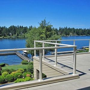 Schwarz 36 Zoll verstellbarer Winkel Modernes Edelstahl-Geländer pfostens ystem mit Kabel end pfosten für Balkon und Treppe - Product Image 3