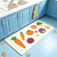 Diatomite Kitchen Floor Mat Non Slip Absorbent Quick Drying Kitchen Runner Rug for Sink Area