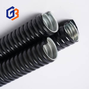 Гибкий воздуховод из оцинкованной стали с ПВХ-покрытием, 16 мм, огнестойкий, черный, для кабелей, -40~+150°C, DN16 - Product Image 1