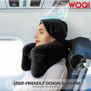 La almohada de cuello de viaje WOQI puede apoyar la cabeza, el cuello y la barbilla y la almohada de viaje inflable - Product Image 6
