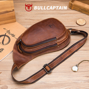 BULLCAPTAIN กระเป๋าหนังสะพายข้างผู้ชายหนังเครซี่ฮอร์สกระเป๋าคาดหน้าอกแฟชั่นใหม่กระเป๋าใส่บัตรอเนกประสงค์กระเป๋าใส่โทรศัพท์มือถือ - Product Image 2