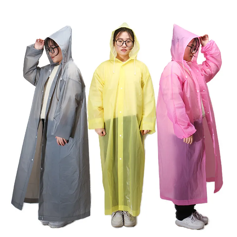Sıcak satış tek parça tasarım renkli moda panço yetişkin çocuklar için EVA yağmurluklar