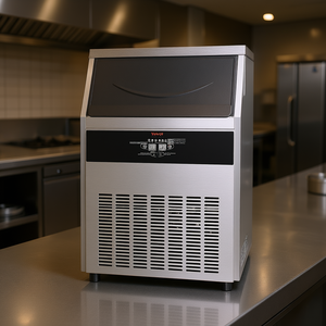 Machine à glaçons commerciale Vevor, 200 lb/24h, stockage de 66 lb, contrôle numérique LED, acier inoxydable, autoportante - Product Image 2