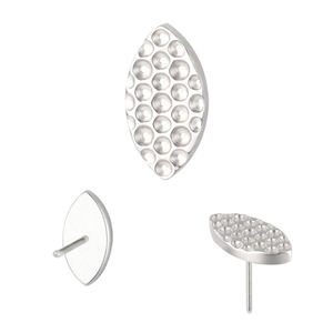 Factory Titanium Push in CNC Grave Pumpkin Threadless Helix Earring Lip Ring <b>Top</b> - Product Image 2