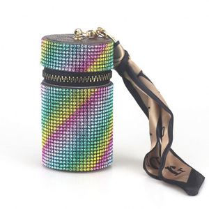 Vintage Travel Mini PU <b>Leather</b> Lipstick Box Gold Keychains Keeper Bag Lipstick Cases Holder <b>Keychain</b> - Product Image 5