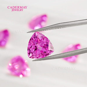 Cadermay Jewelry <b>Light</b> Rose Zircon <b>Triangle</b> Loose Stone For Jewelry Making Synthetic Lab Created Gemstone - Product Image 3