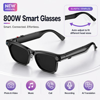 Lunettes Intelligentes IA avec Caméra, Traduction en Temps Réel, Assistant Vocal, Contrôle Tactile, Lunettes Bluetooth pour Voyages d'Affaires