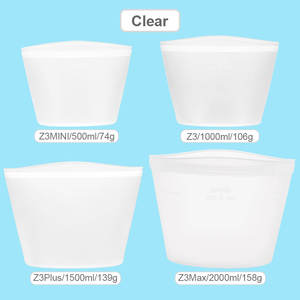 Bolsas de almacenamiento de silicona de grado alimenticio de fácil sellado multicolor Bolsas de comida de silicona reutilizables sin BPA a prueba de fugas para viajes - Product Image 3