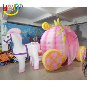 Decoração de Festa de Aniversário para Menina Carruagem de Princesa Inflável Rosa - Product Image 3