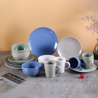 Échantillon disponible ensemble nordique rose assiette à dîner bols à soupe personnalisés plats à emporter en céramique salade décalcomanie pâtes bol à soupe assiettes
